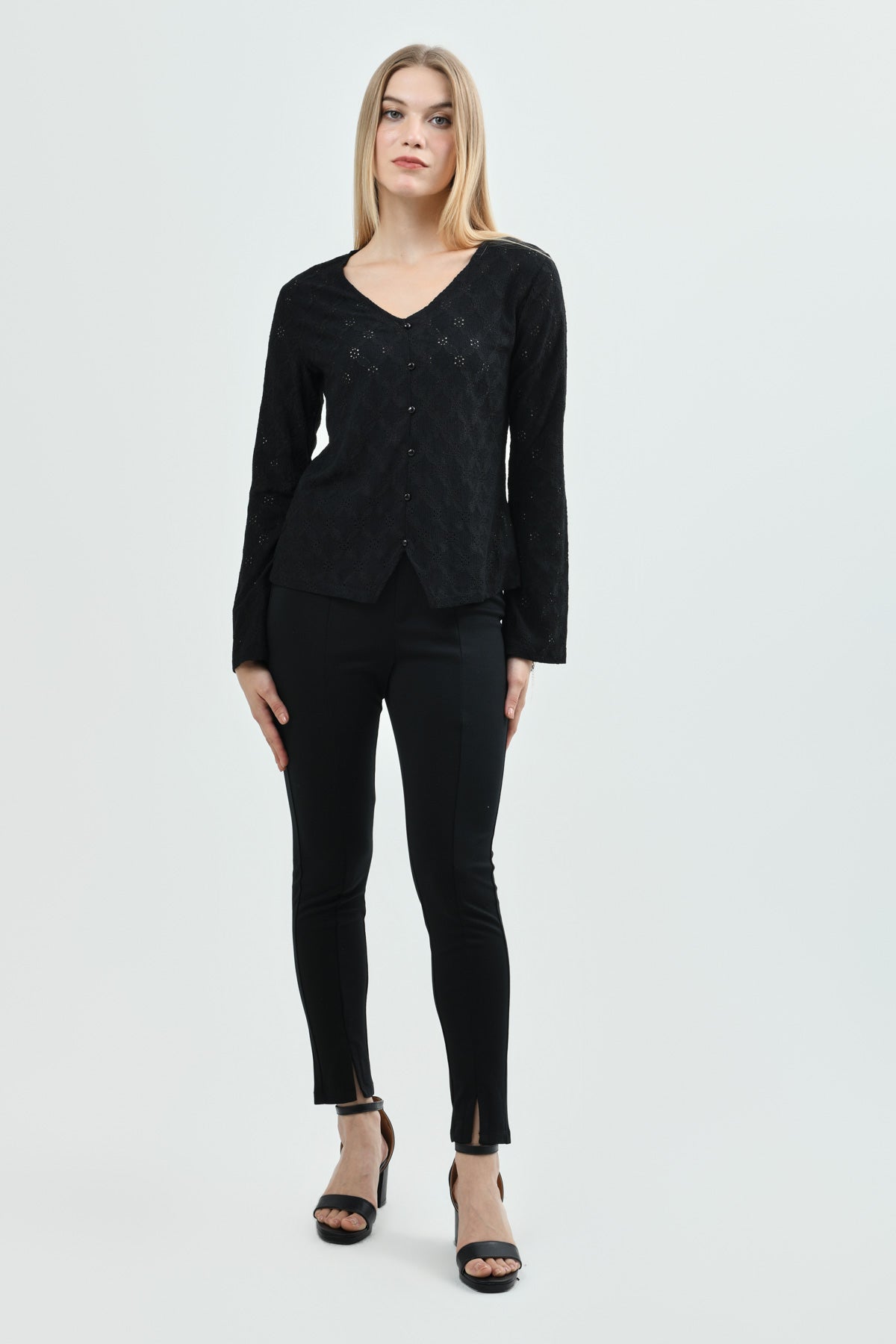 Polera Ajustado Mujer Negro