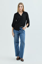 Blusa Loose Mujer Negro