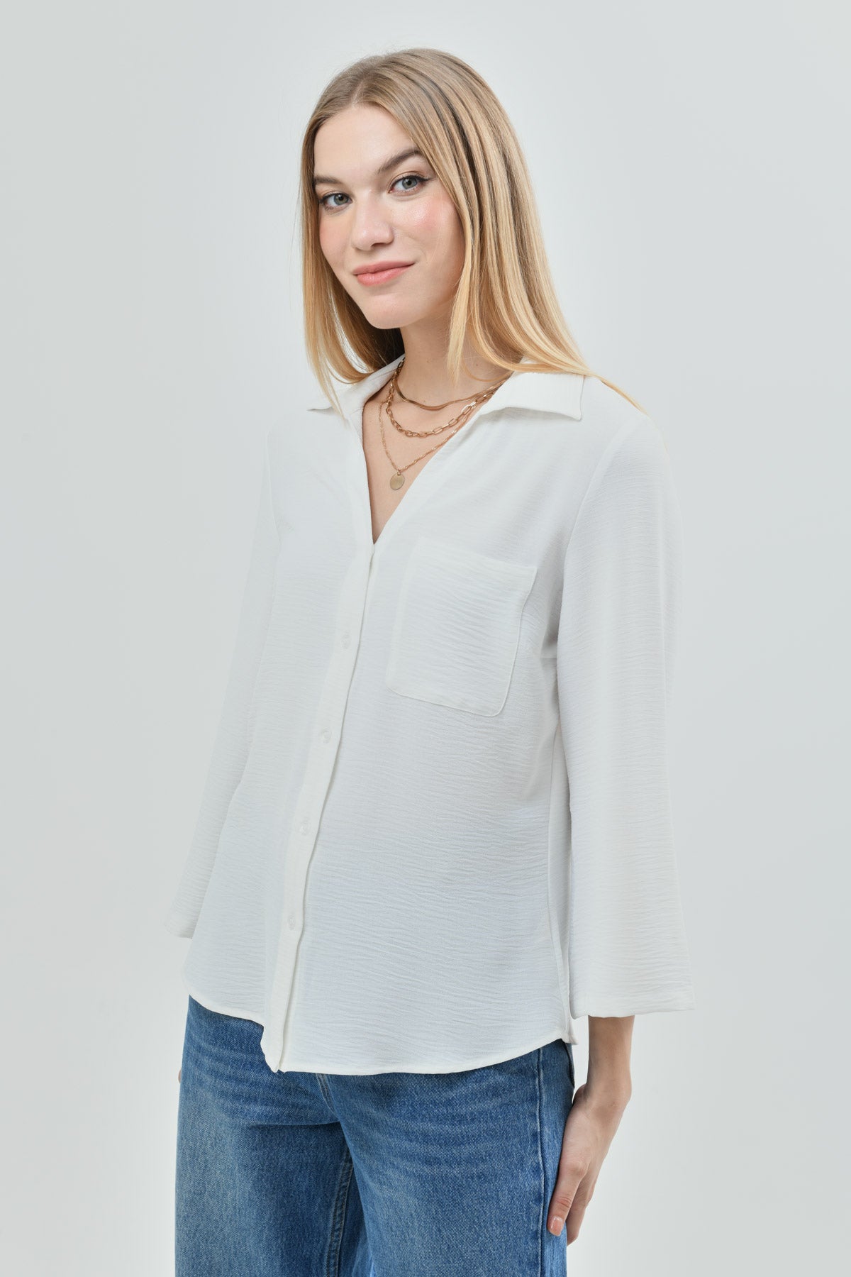 Blusa Loose Mujer Crudo