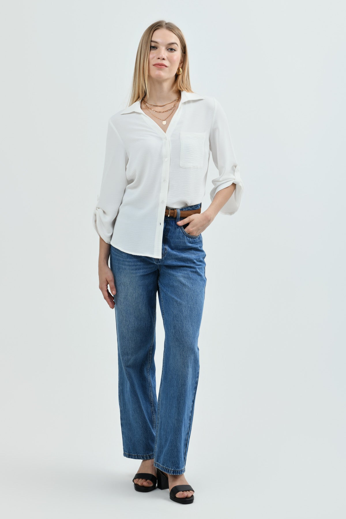 Blusa Loose Mujer Crudo