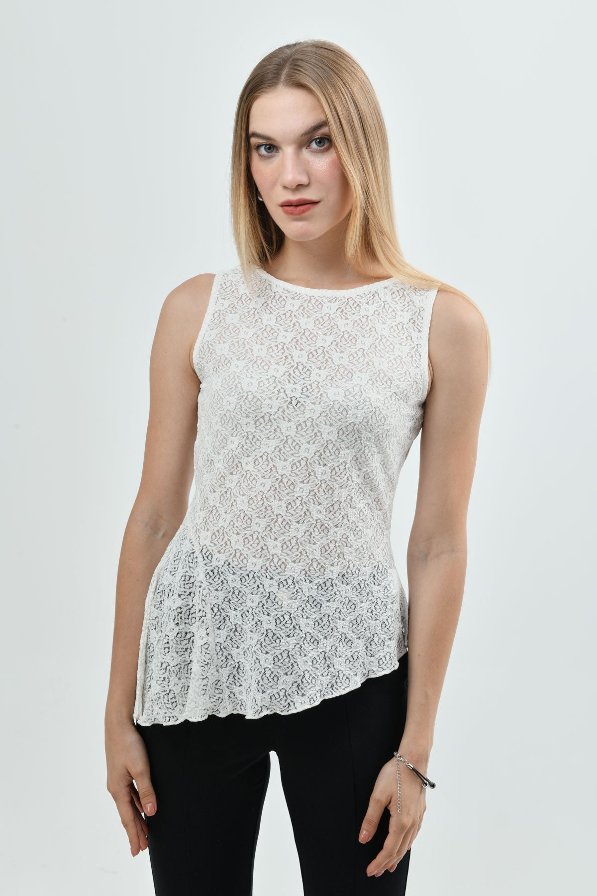 Polera Mujer Slim Crema