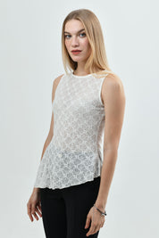 Polera Mujer Slim Crema