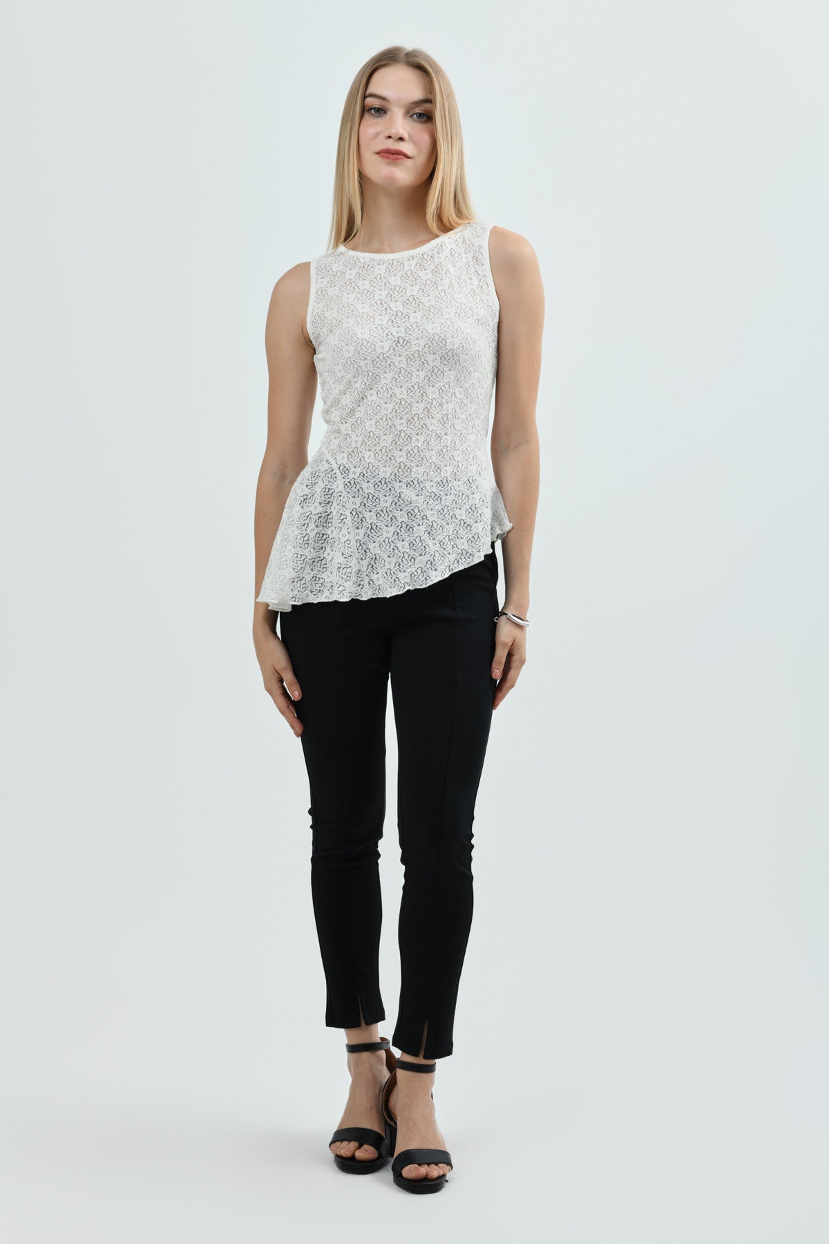 Polera Mujer Slim Crema