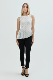 Polera Mujer Slim Crema