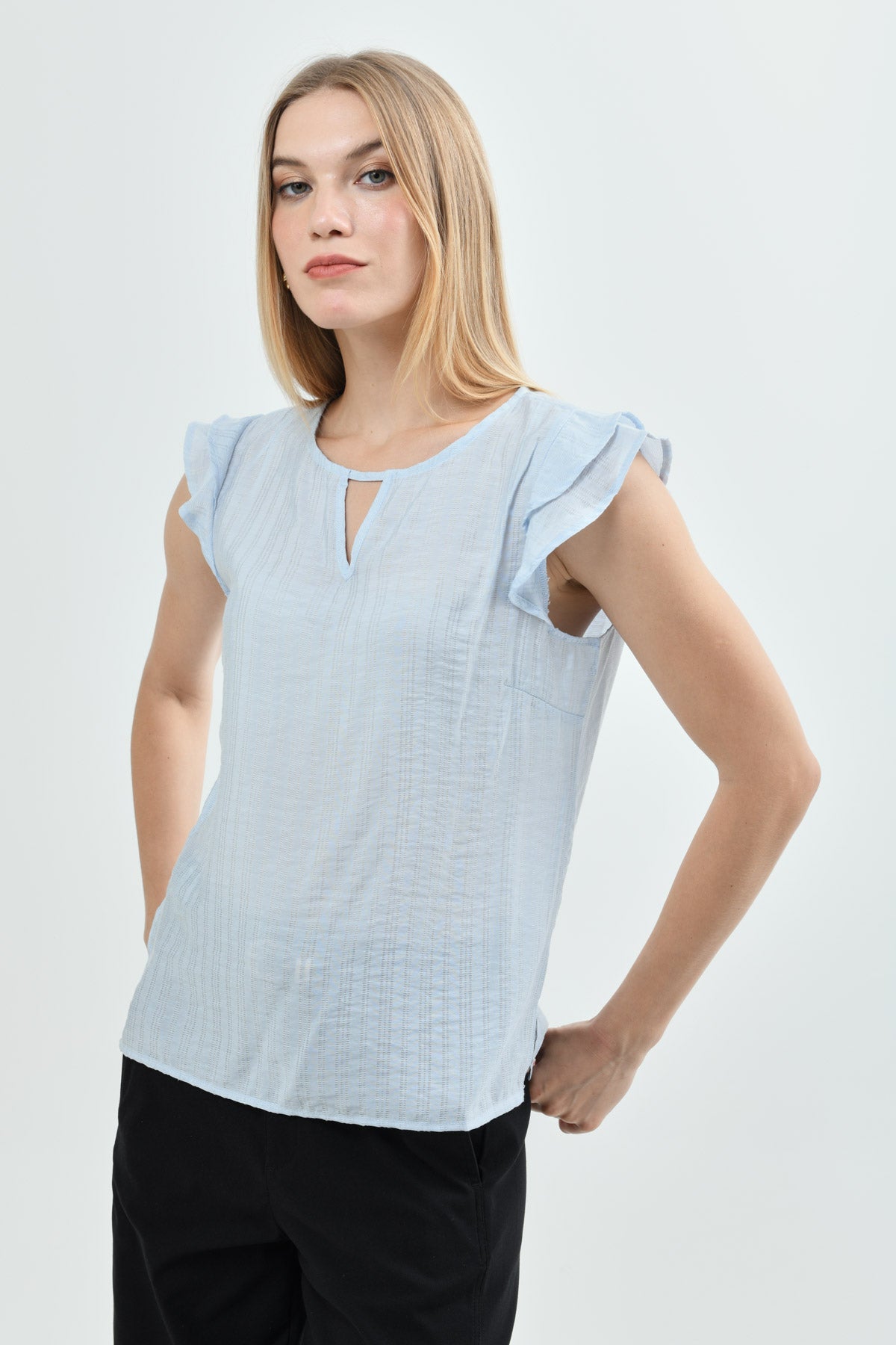 Blusa Mujer Regular Celeste Claro
