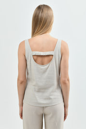 Blusa Sin Mangas Mujer Beige Claro