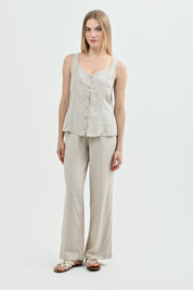 Blusa Sin Mangas Mujer Beige Claro