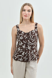 Blusa Sin Mangas Mujer Café Oscuro