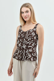 Blusa Sin Mangas Mujer Café Oscuro