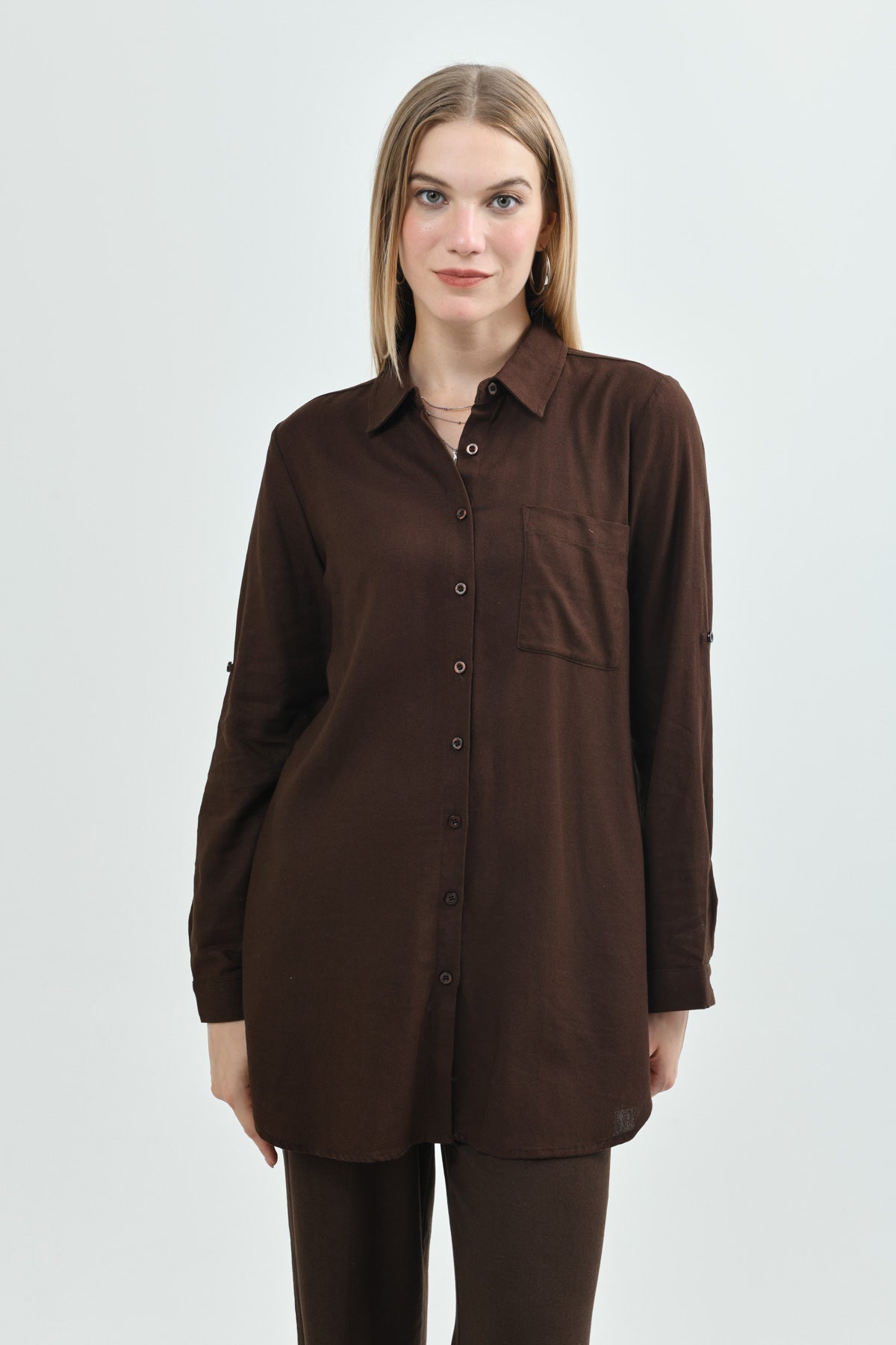 Blusa Loose Mujer Café Oscuro