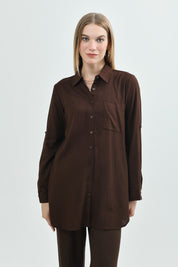 Blusa Loose Mujer Café Oscuro