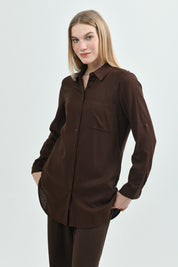 Blusa Loose Mujer Café Oscuro