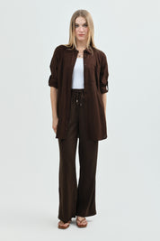 Blusa Loose Mujer Café Oscuro
