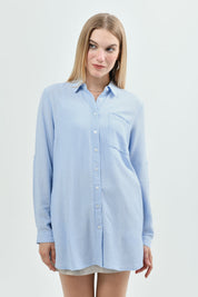 Blusa Loose Mujer Celeste