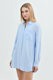Blusa Loose Mujer Celeste