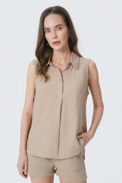 Blusa Regular Mujer Beige