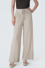 Pantalón Loose Mujer Beige Claro