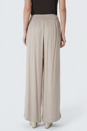 Pantalón Loose Mujer Beige Claro