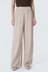 Pantalón Calce Recto Mujer Beige