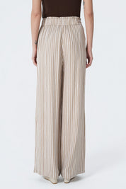 Pantalón Calce Recto Mujer Beige