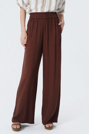 Pantalón Calce Recto Mujer Café
