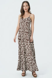 Vestido Falda Midi Mujer Café Oscuro