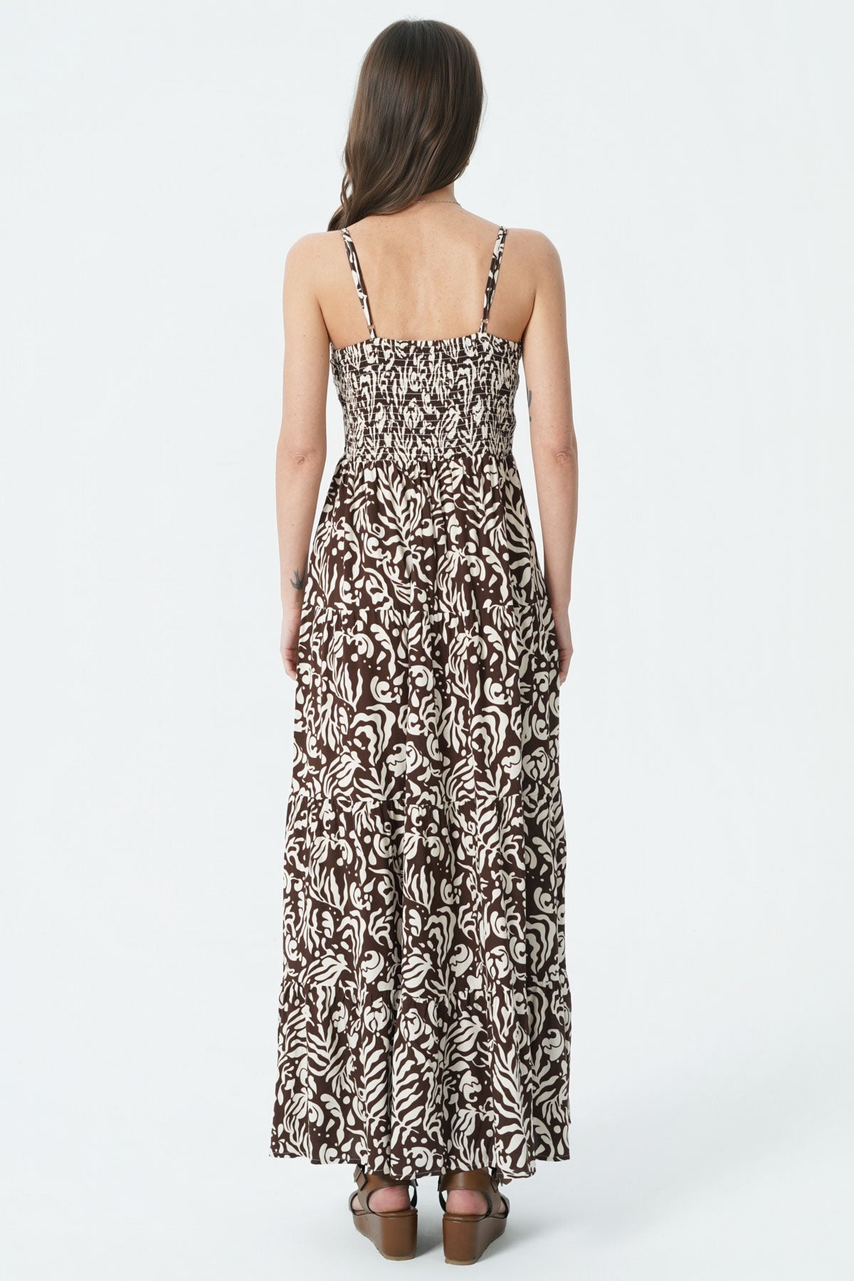 Vestido Falda Midi Mujer Café Oscuro
