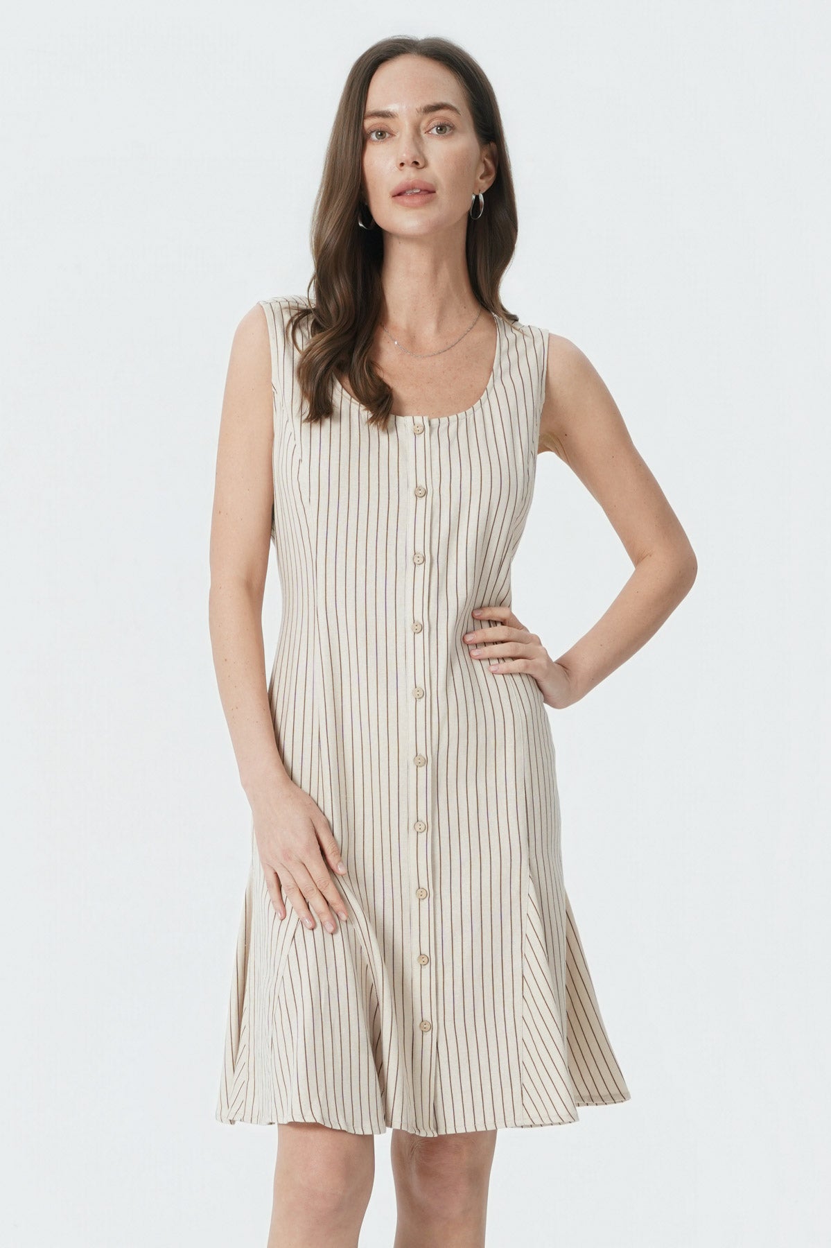 Vestido Falda Midi Mujer Arena