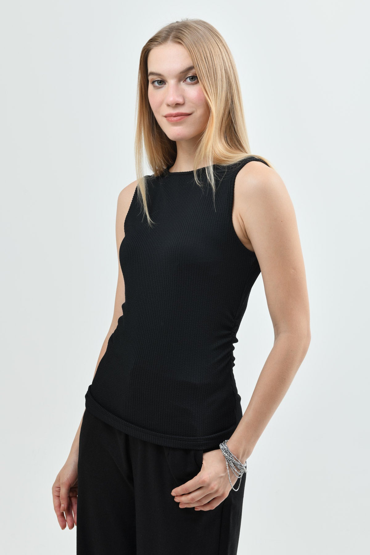 Polera Ajustada Mujer Negro