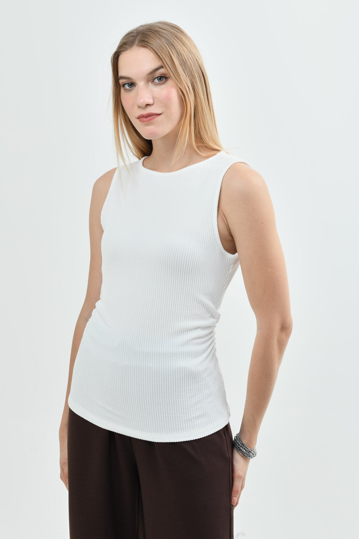 Polera Ajustada Mujer Crudo