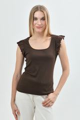 Polera Slim Mujer Café Oscuro
