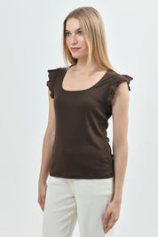 Polera Slim Mujer Café Oscuro