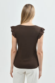 Polera Slim Mujer Café Oscuro