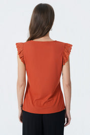 Polera Slim Mujer Terracota