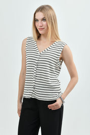 Sweater Regular Mujer Crema
