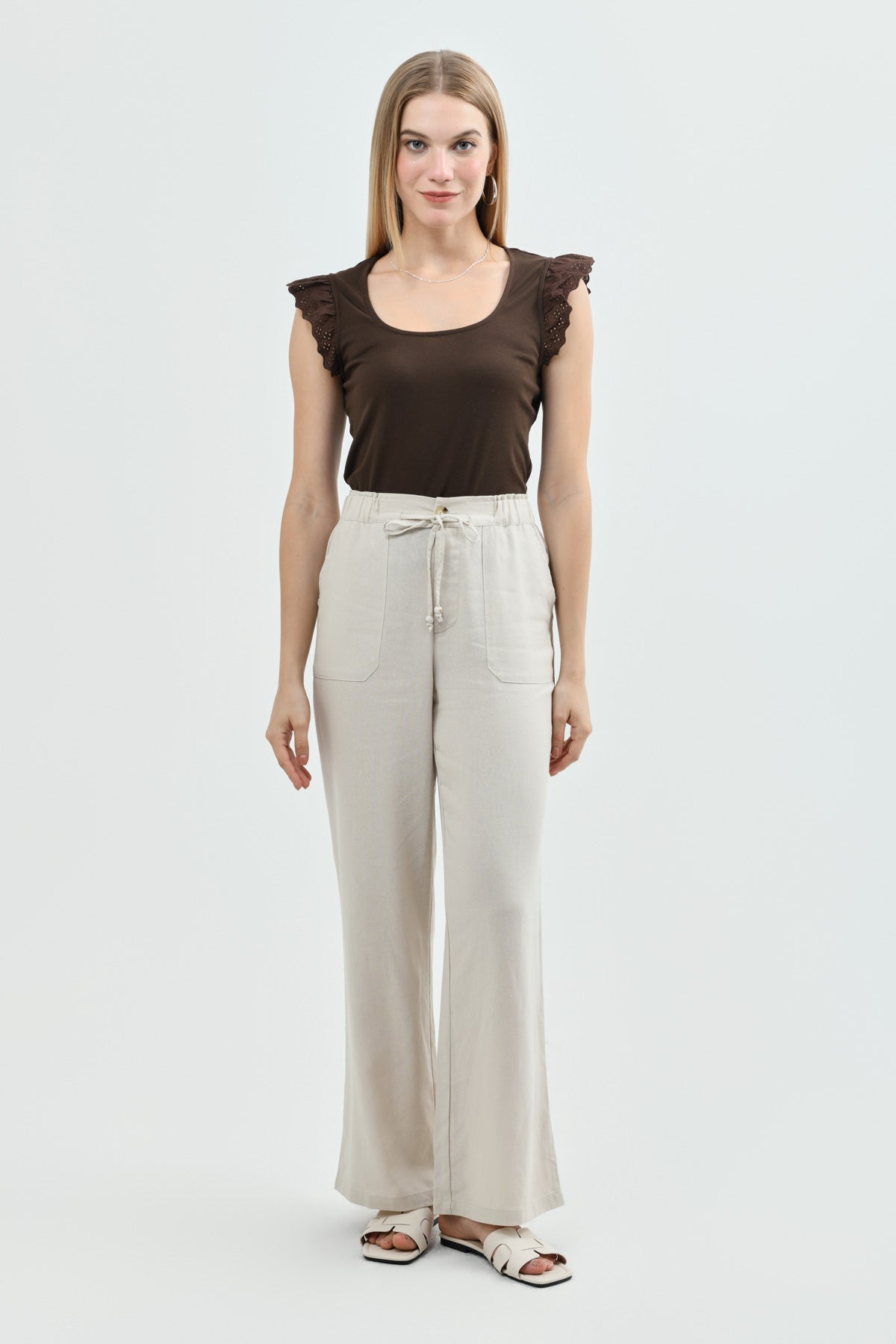 Pantalón Loose Mujer Arena