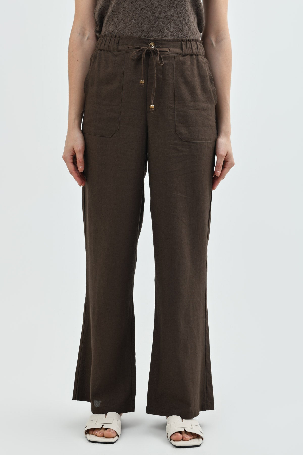 Pantalón Loose Mujer Café Oscuro