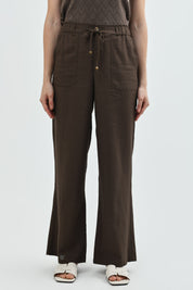 Pantalón Loose Mujer Café Oscuro