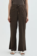Pantalón Loose Mujer Café Oscuro