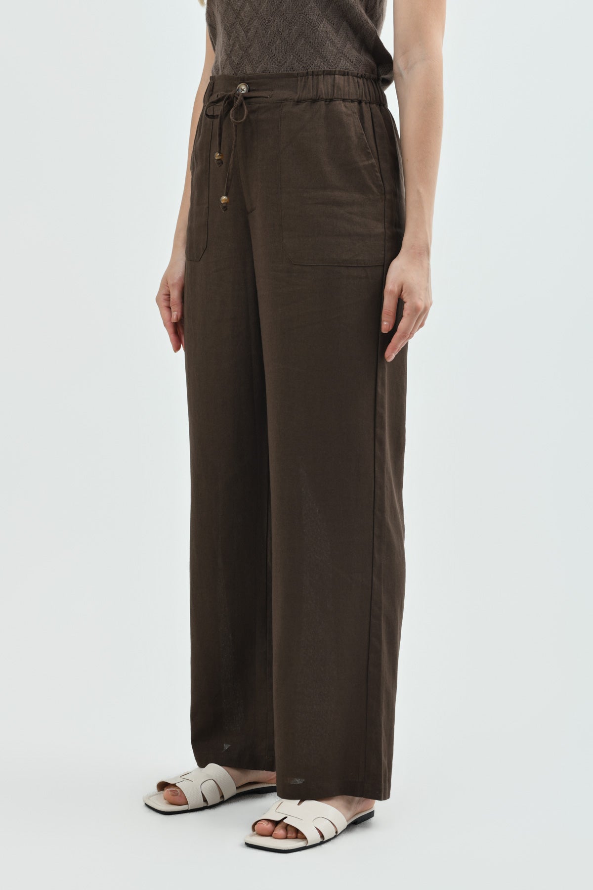 Pantalón Loose Mujer Café Oscuro