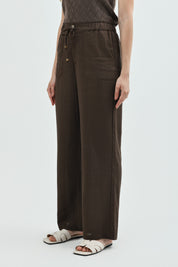 Pantalón Loose Mujer Café Oscuro