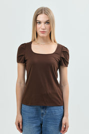Polera Slim Mujer Café Oscuro