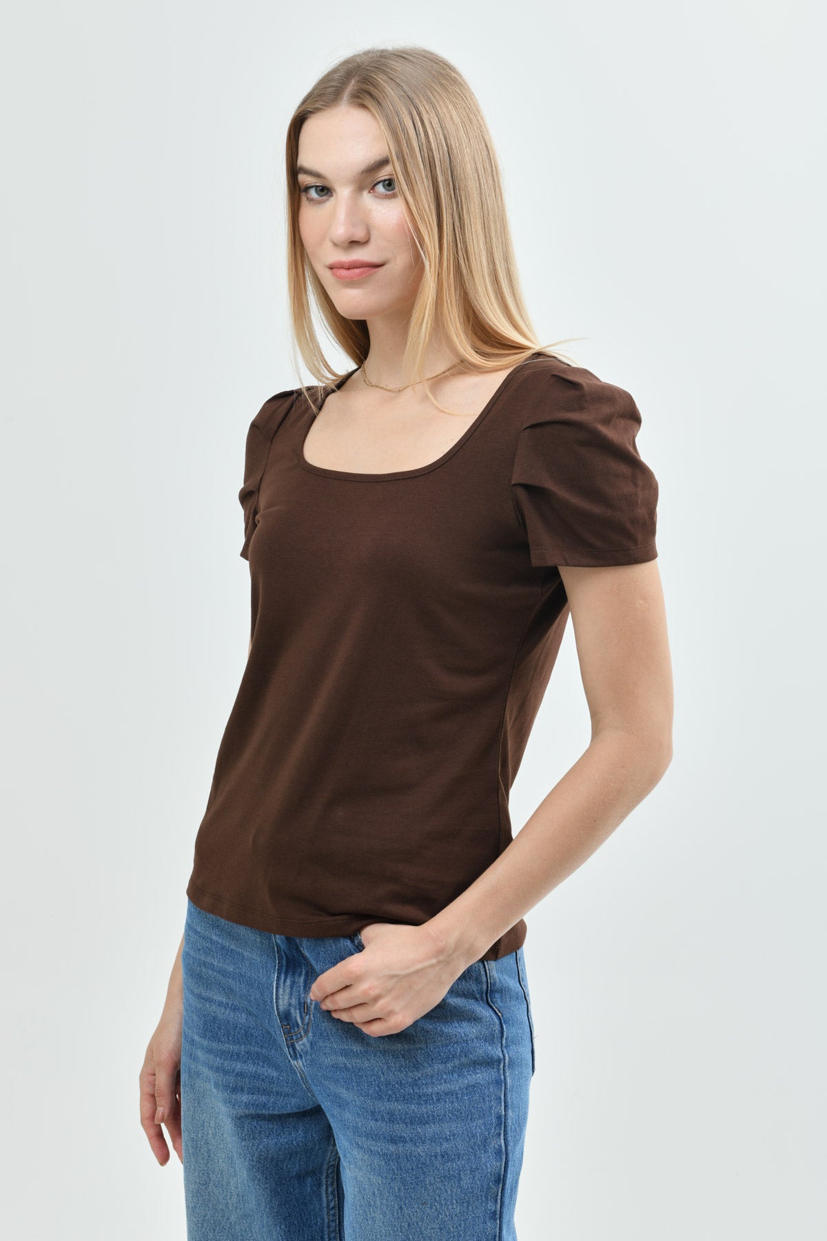 Polera Slim Mujer Café Oscuro