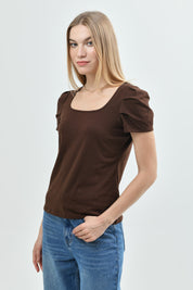 Polera Slim Mujer Café Oscuro