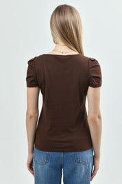 Polera Slim Mujer Café Oscuro
