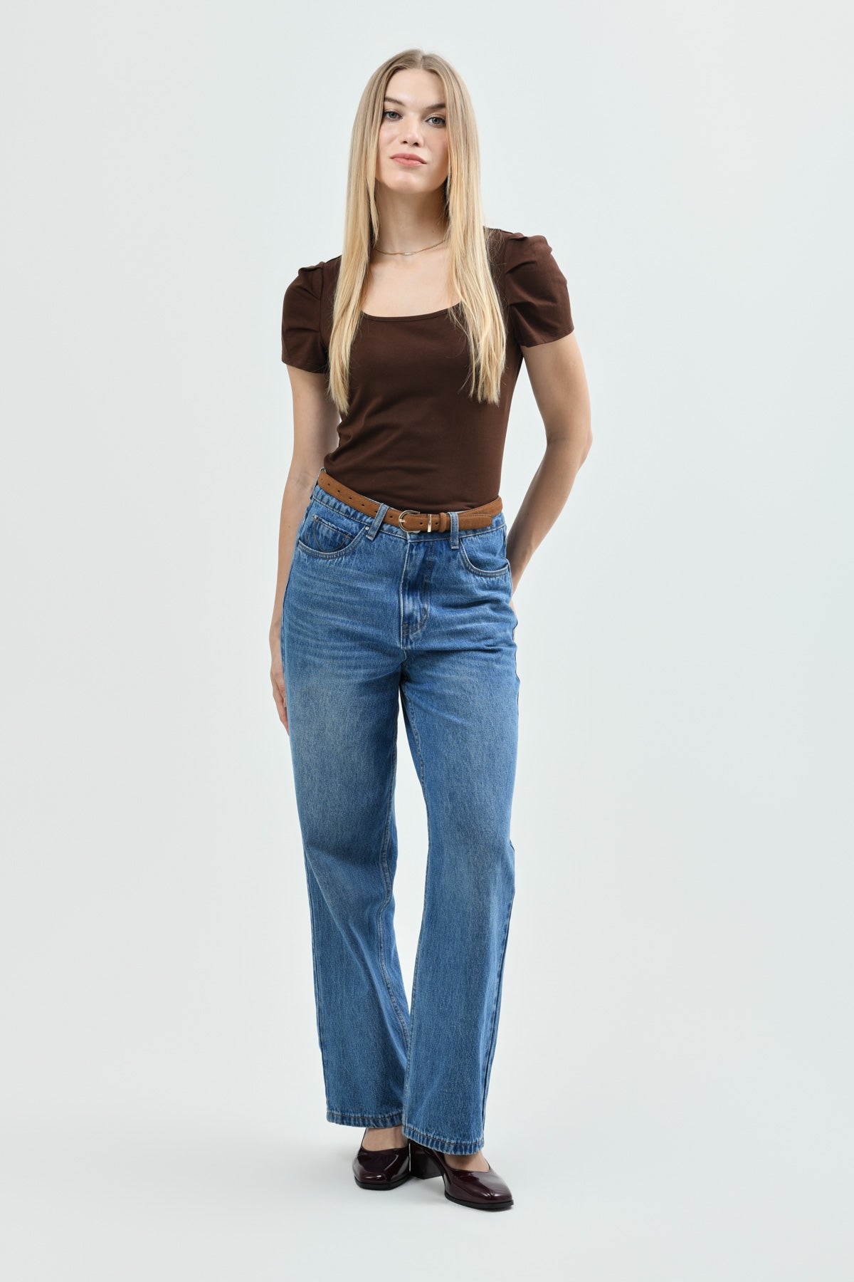 Polera Slim Mujer Café Oscuro