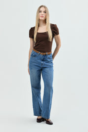 Polera Slim Mujer Café Oscuro