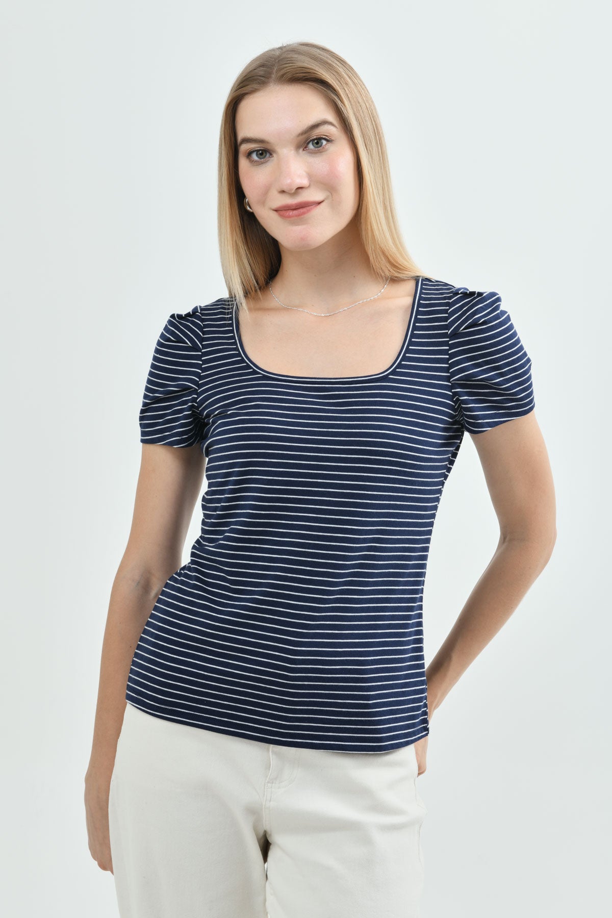 Polera Slim Mujer Azul Oscuro