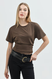 Polera Mujer Regular Café Claro