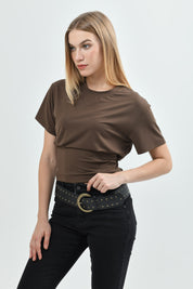 Polera Mujer Regular Café Claro